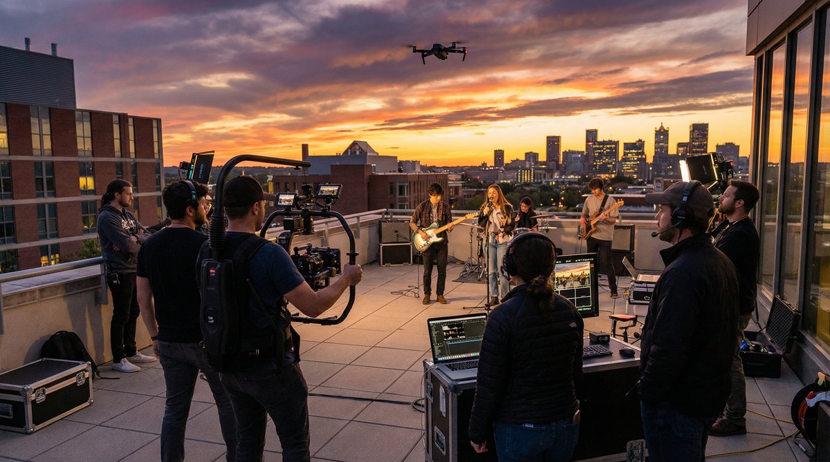 抖音风社区美图-传媒拍摄现场